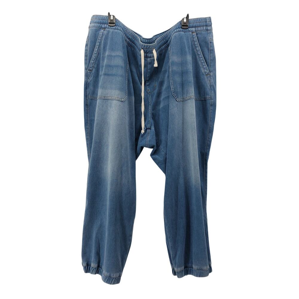 Lane Bryant Blue Jogger Denim Pants Draw String Plus Size 28